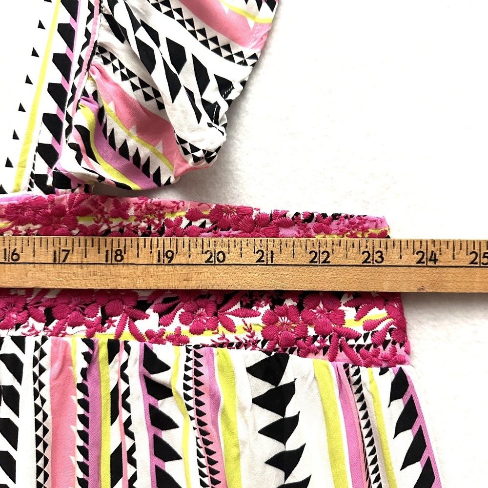 Savanna Jane 1X Embroidered Pink Tank Top Floral Bohemian Geometric Rayon - Picture 8 of 10